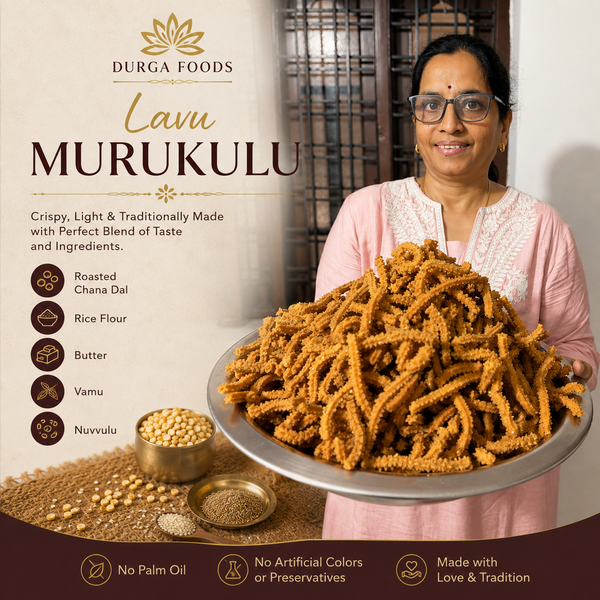 Lavu Murukulu – Traditional Thick & Crunchy Murukulu