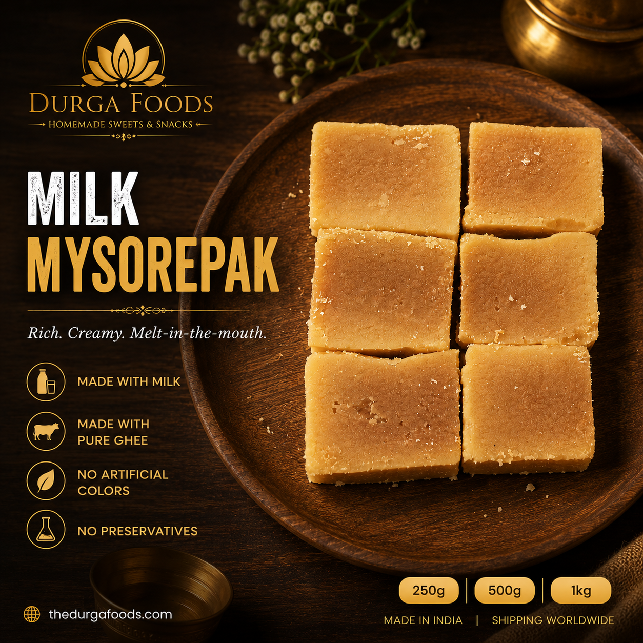 Milk Mysore Pak – Rich & Creamy Traditional Sweet