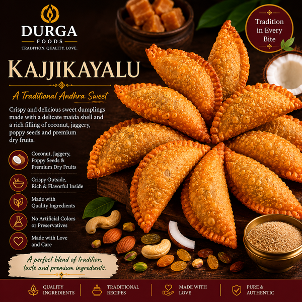 Kajjikayalu (Traditional Andhra Sweet)